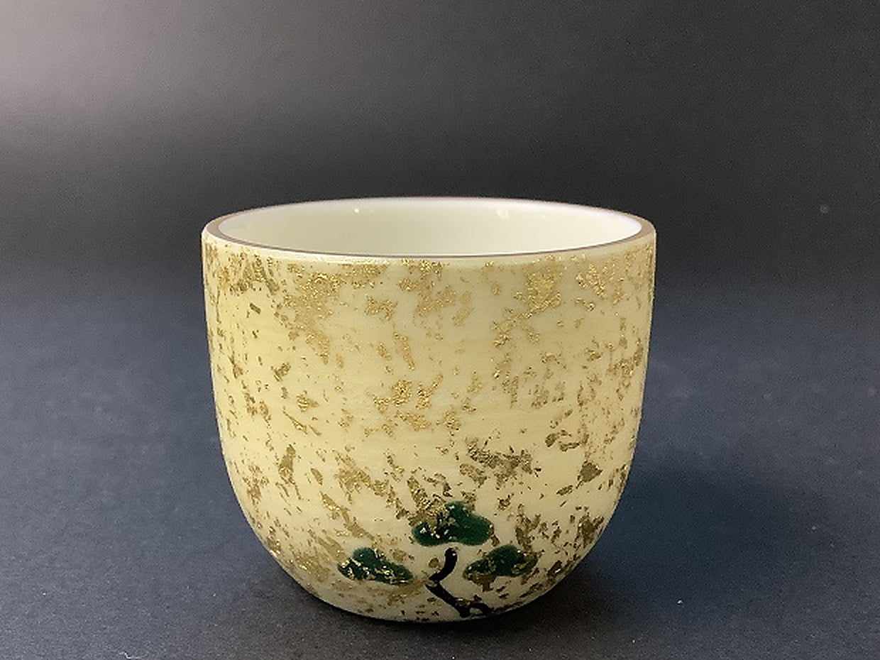 Tankei Kiln Iroe Kinsai Blue Fuji Guinomi product view 2, upscaled from source image without color changes