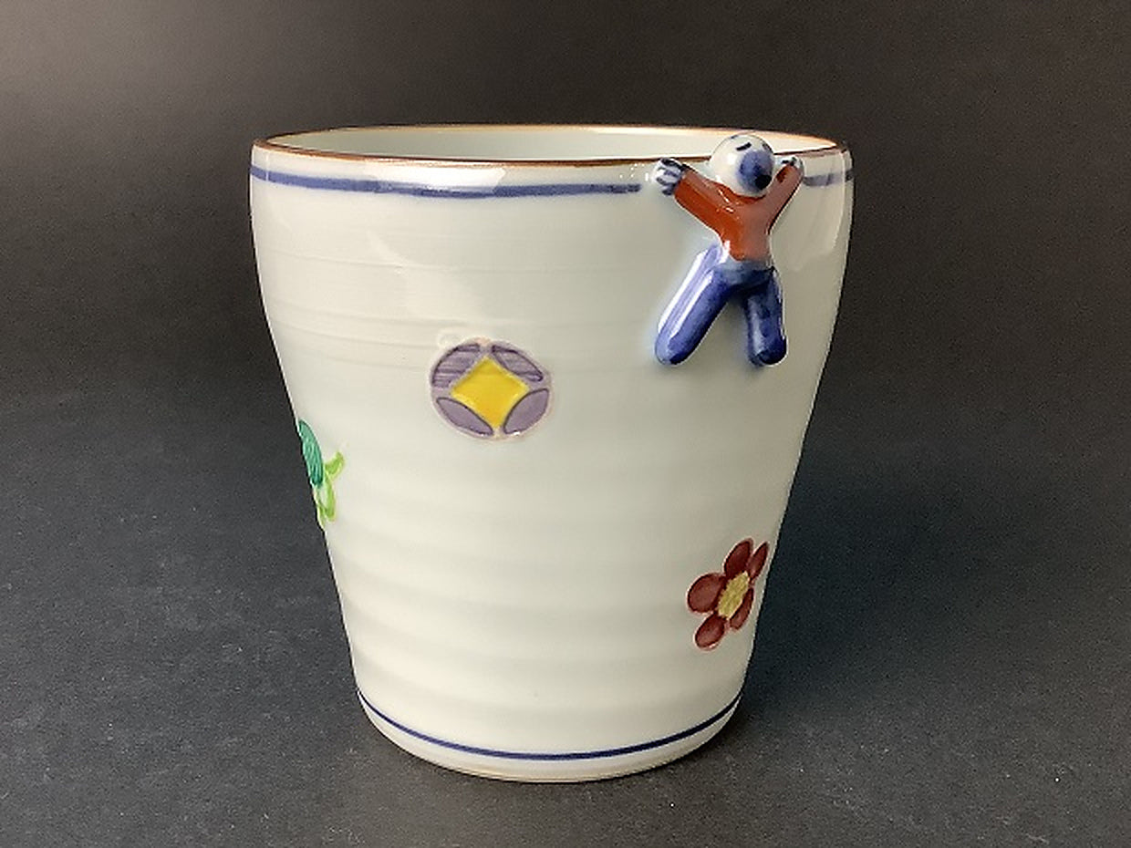 Side view with ikkanjin rim ornament on Takeuchi Yutaka Zodiac Tiger Free Cup, upscaled from source product image